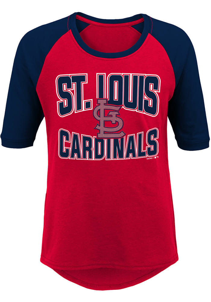 MLB Team Apparel Youth St. Louis Cardinals Red Bases Loaded Hooded Long  Sleeve T-Shirt