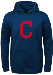 Cleveland Indians Youth Navy Blue Logo Long Sleeve Hoodie