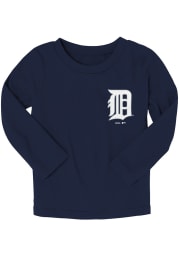 Detroit Tigers Baby Navy Blue Wordmark Long Sleeve T-Shirt