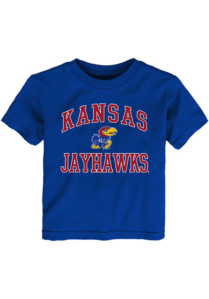Kansas Jayhawks Toddler Blue #1 Design Short Sleeve T-Shirt