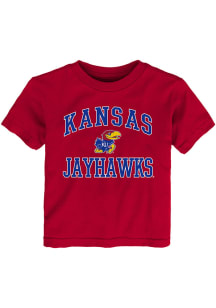 Kansas Jayhawks Toddler Red #1 Design Short Sleeve T-Shirt