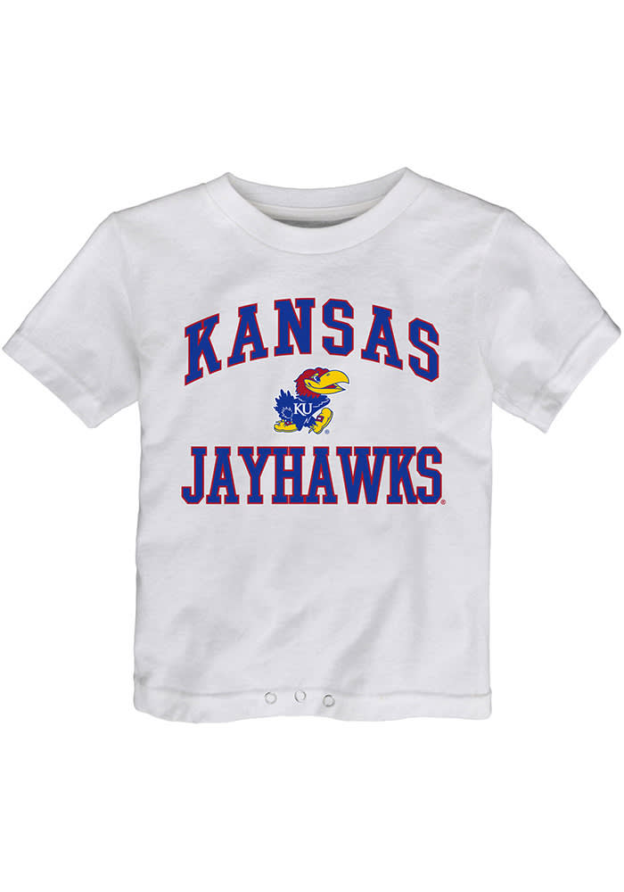 Kansas Jayhawks Toddler White #1 Design Short Sleeve T-Shirt