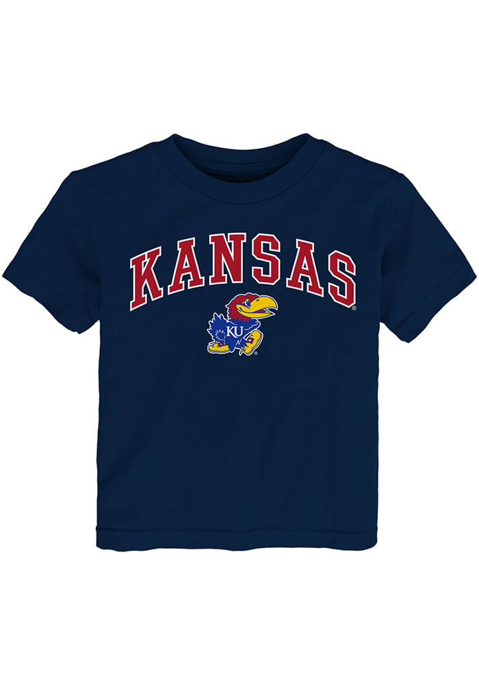 Kansas Jayhawks Toddler Navy Blue Arch Mascot Short Sleeve T-Shirt