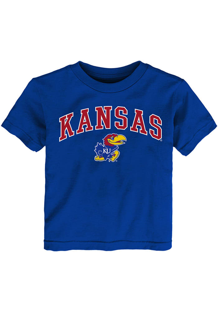 Kansas Jayhawks Toddler Blue Arch Mascot Short Sleeve T-Shirt