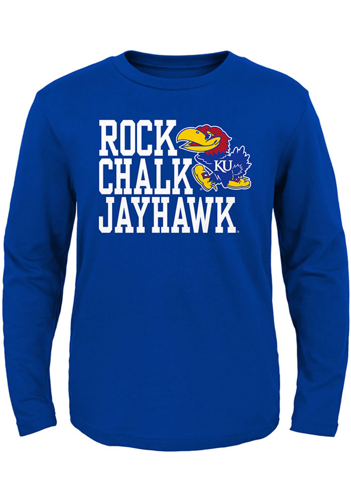Kansas Jayhawks Toddler Blue Rock Chalk Long Sleeve T-Shirt