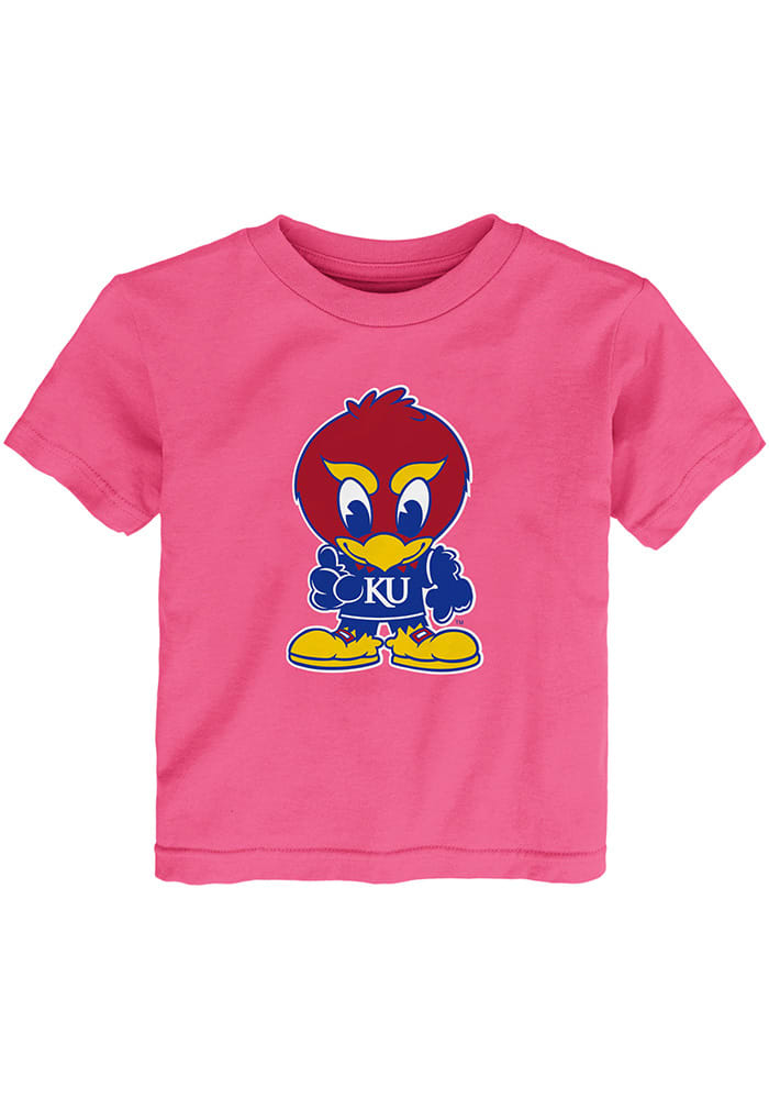 Kansas Jayhawks Toddler Girls Pink Baby Jay Short Sleeve T-Shirt