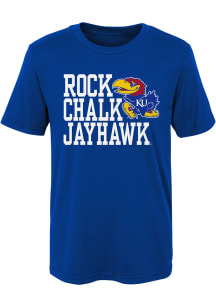 Kansas Jayhawks Boys Blue Rock Chalk Short Sleeve T-Shirt