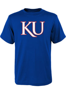 Kansas Jayhawks Youth Blue KU Short Sleeve T-Shirt