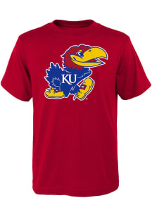 Kansas Jayhawks Youth Red Jayhawk Short Sleeve T-Shirt
