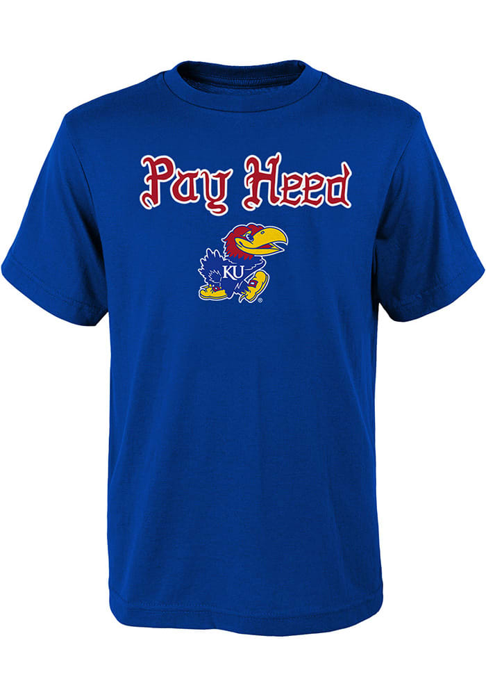 Kansas Jayhawks Youth Blue Pay Heed Short Sleeve T-Shirt
