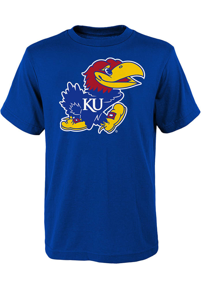 Kansas Jayhawks Youth Blue Jayhawk Short Sleeve T-Shirt