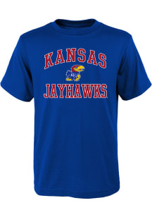 Kansas Jayhawks Youth Blue #1 Design Short Sleeve T-Shirt