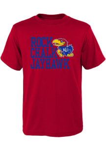 Kansas Jayhawks Youth Red Rock Chalk Short Sleeve T-Shirt