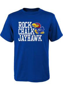 Kansas Jayhawks Youth Blue Rock Chalk Short Sleeve T-Shirt