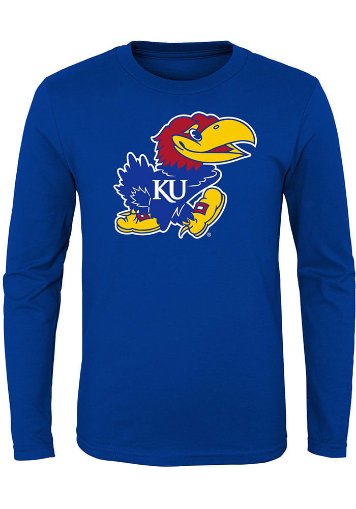 Kansas Jayhawks Youth Blue Jayhawk Long Sleeve T-Shirt