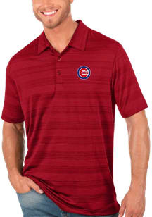 Antigua Chicago Cubs Mens Red Compass Short Sleeve Polo