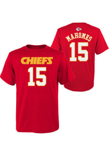 Patrick Mahomes  Kansas City Chiefs Boys Red Player Short Sleeve T-Shirt