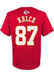 Travis Kelce  Kansas City Chiefs Boys Red Player Short Sleeve T-Shirt