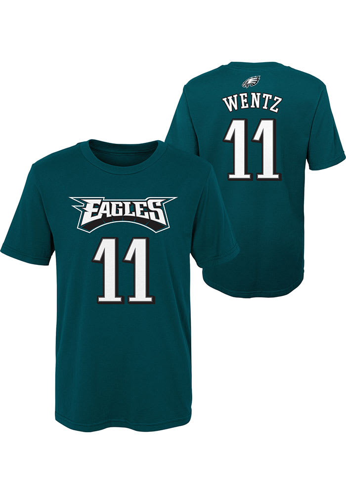 Carson Wentz Philadelphia Eagles Boys Midnight Green Player Short Sleeve T-Shirt