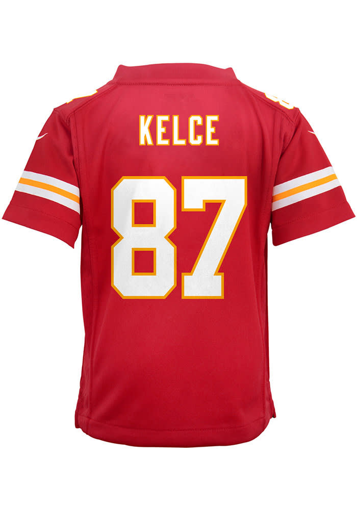 Travis Kelce Kansas City Chiefs Boys Red Nike Replica Football Jersey