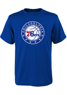 Philadelphia 76ers Youth Blue Logo Short Sleeve T-Shirt