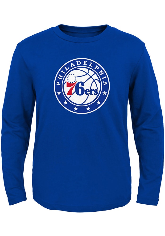 Philadelphia 76ers Youth Blue Logo Long Sleeve T-Shirt
