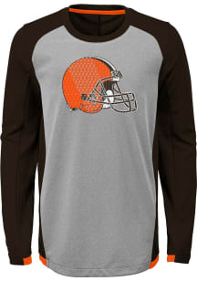 Cleveland Browns Youth Grey Mainframe Long Sleeve T-Shirt