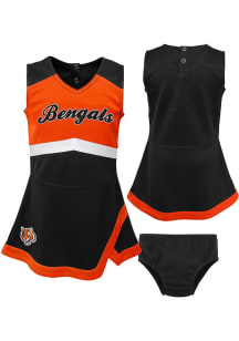 Cincinnati Bengals Toddler Girls Black Cheer Captain Sets Cheer Dress