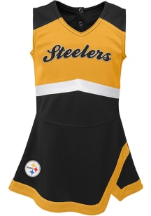 Pittsburgh Steelers Toddler Girls Black Cheer Captain Sets Cheer Dress