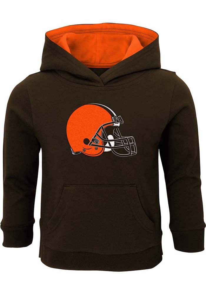 Cleveland Browns Toddler Brown Prime Long Sleeve Hooded Sweatshirt