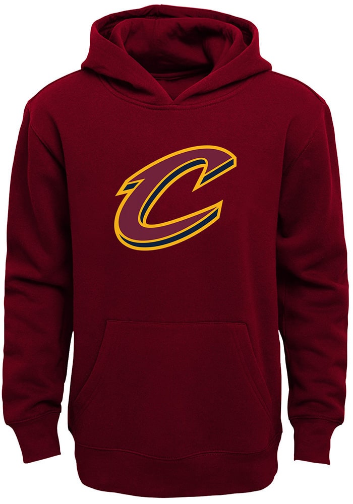 Cleveland Cavaliers Youth Red Primary Logo Long Sleeve Hoodie
