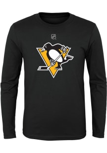 Pittsburgh Penguins Youth Black Primary Logo Long Sleeve T-Shirt