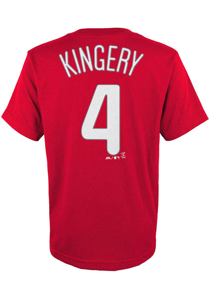 Youth Nike Scott Kingery Red Philadelphia Phillies Player Name & Number T- Shirt