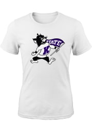 K-State Wildcats Girls White Secondary Logo Short Sleeve Tee