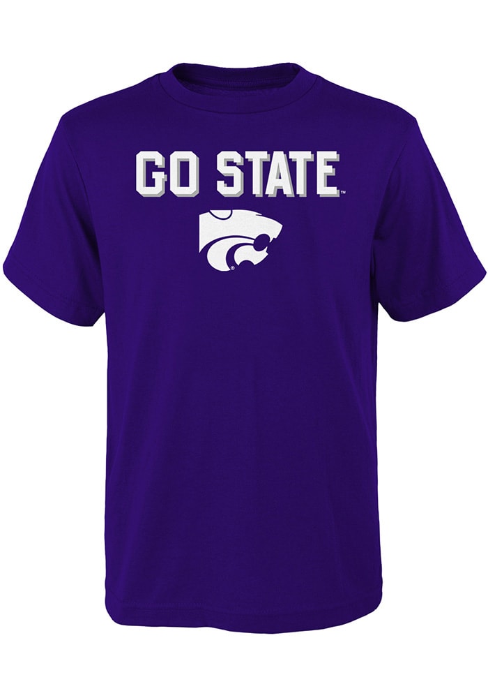 K-State Wildcats Youth Purple Go State Short Sleeve T-Shirt