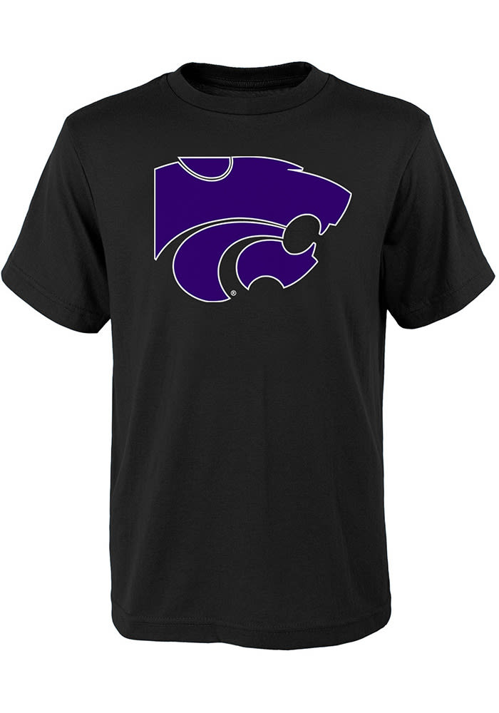K-State Wildcats Youth Black Primary Logo Short Sleeve T-Shirt