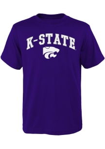 K-State Wildcats Youth Purple Arch Mascot Short Sleeve T-Shirt