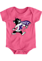 K-State Wildcats Baby Pink Secondary Logo Short Sleeve One Piece