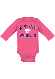 K-State Wildcats Baby Pink #1 Design LS Tops LS One Piece