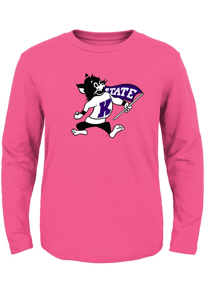 K-State Wildcats Toddler Girls Pink Secondary Logo Long Sleeve T Shirt
