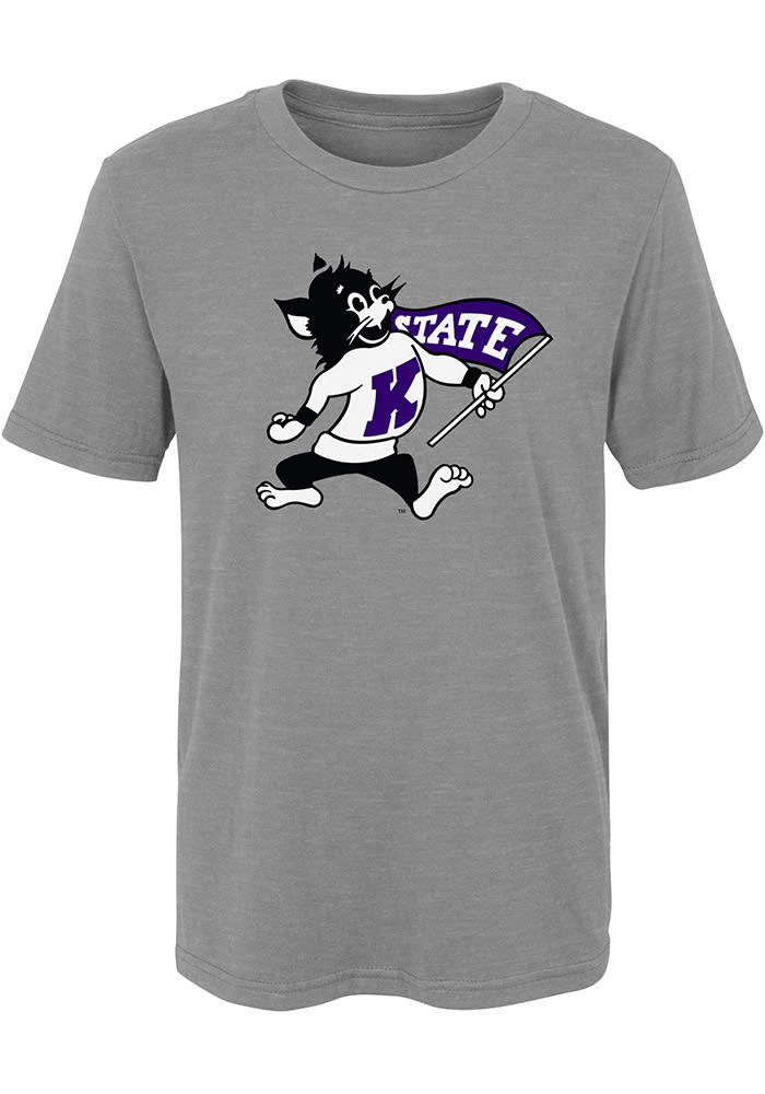 K-State Wildcats Boys Grey Secondary Logo Short Sleeve T-Shirt