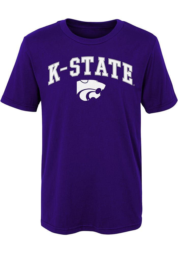 K-State Wildcats Boys Purple Arch Mascot Short Sleeve T-Shirt