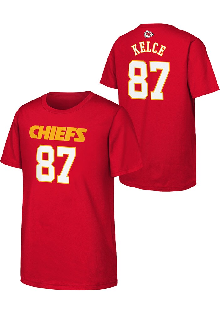 Youth Tyreek Hill Red Kansas City Chiefs Mainliner Player Name & Number  T-Shirt