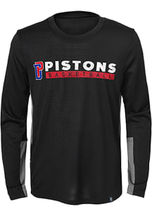 Detroit Pistons Youth Black Covert Long Sleeve T-Shirt