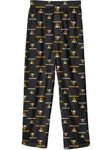 Pittsburgh Penguins Youth Black All Over Logo Sleep Pants