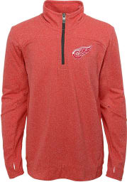 Detroit Red Wings Youth Red Polymer Long Sleeve Quarter Zip Shirt