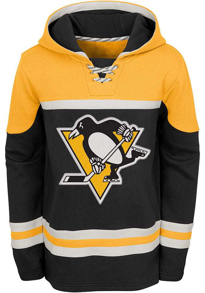 Pittsburgh Penguins Youth Black Asset Long Sleeve Hoodie