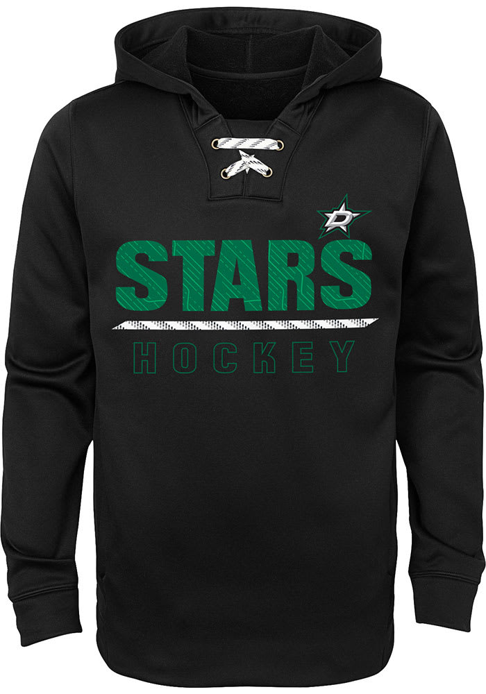 Dallas Stars Youth Black Lace Em Up Long Sleeve Hoodie