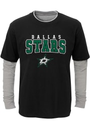 Dallas Stars Youth Black Playmaker Long Sleeve Fashion T-Shirt