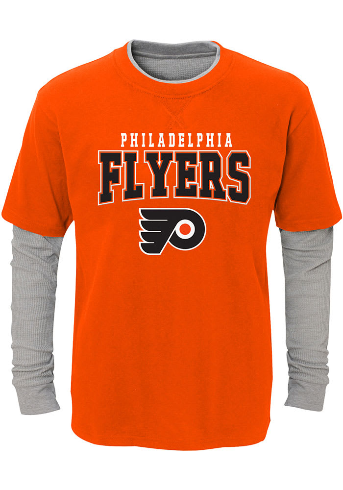 Philadelphia Flyers Youth Orange Playmaker Long Sleeve Fashion T-Shirt